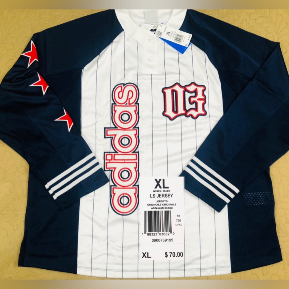 NEW..WOMEN XL ADIDAS ORIGINALS LONG SLEEVES JERSEY (LOOSE FIT/HEAVIER)